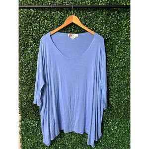 Free People Beach Blue Oversized Tee Sz XS/S